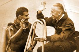 Albert Falco et le commandant Cousteau