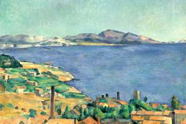 Marseilleveyre vu de l'Estaque, peint par Paul Cézanne en 1885 - Metropolitan Museum, domaine public