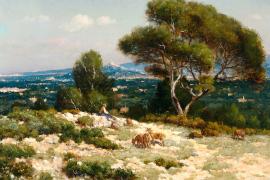 Bergers sur les hauteurs de Saint-Loup, par J.B. Baudin © Musée Regards de Provence