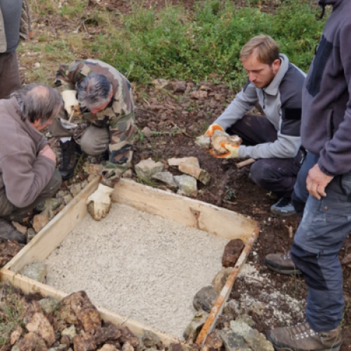 Chantier de construction de l'abreuvoir
