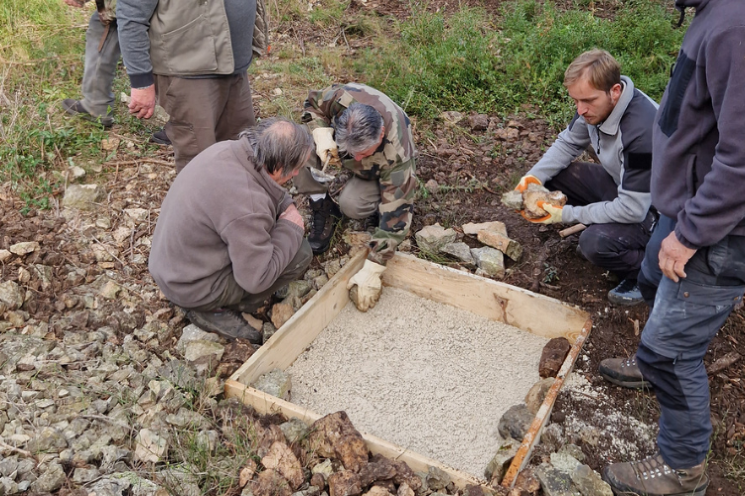 Chantier de construction de l'abreuvoir
